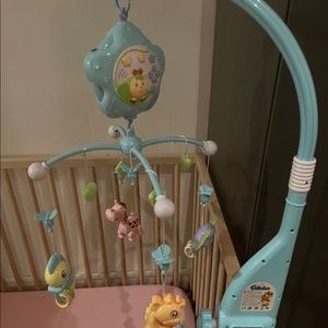 Crib mobile for pack and play